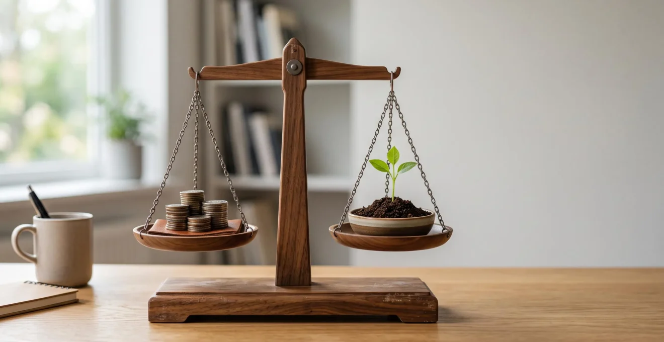 Balance en équilibre symbolisant la réduction de la masse salariale sans perte de talents