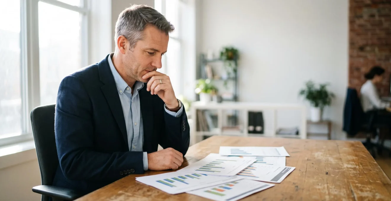 Dirigeant d'entreprise analysant ses postes de charges pour améliorer la rentabilité de son activité