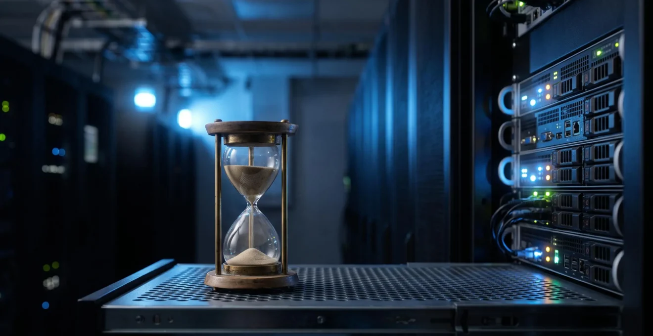 Illustration symbolique de la récupération rapide de données informatiques après un sinistre, entre urgence et maîtrise technique