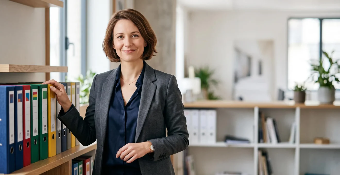 Entrepreneur serein consultant ses archives comptables organisees avant un controle fiscal