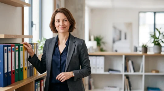 Entrepreneur serein consultant ses archives comptables organisees avant un controle fiscal